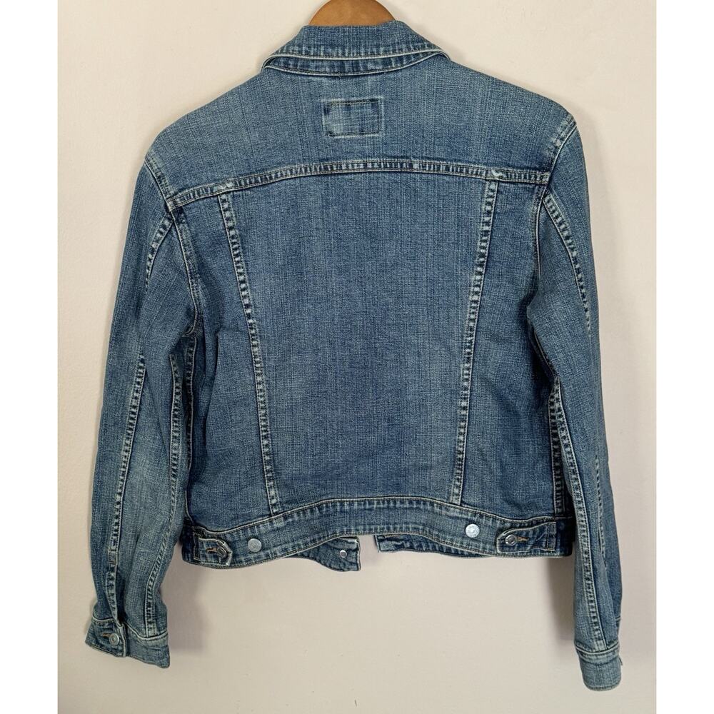 Y2K Levi’s Trucker Jacket Womens Large Blue Denim Classic Button Front - Picture 3 of 3
